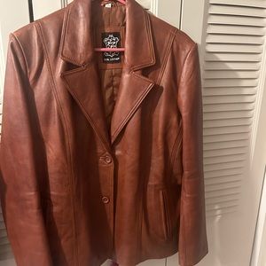 Genuine Leather Blazer.